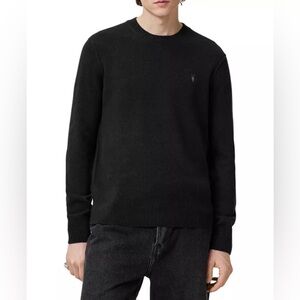 All Saints Men’s Black Statten Regular Fit Crewneck Sweater, Size L, EUC